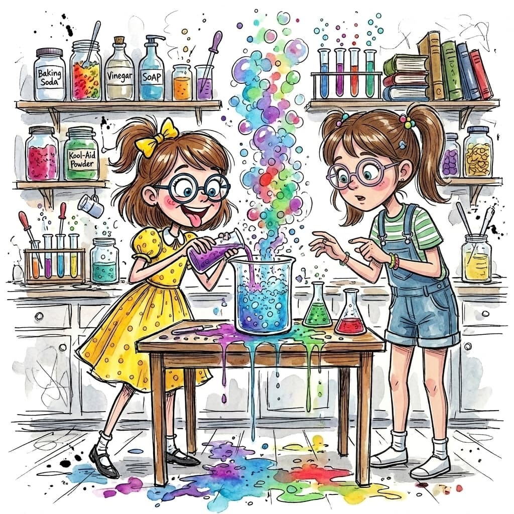 رسم توضيحي لقصة عن الكيمياء