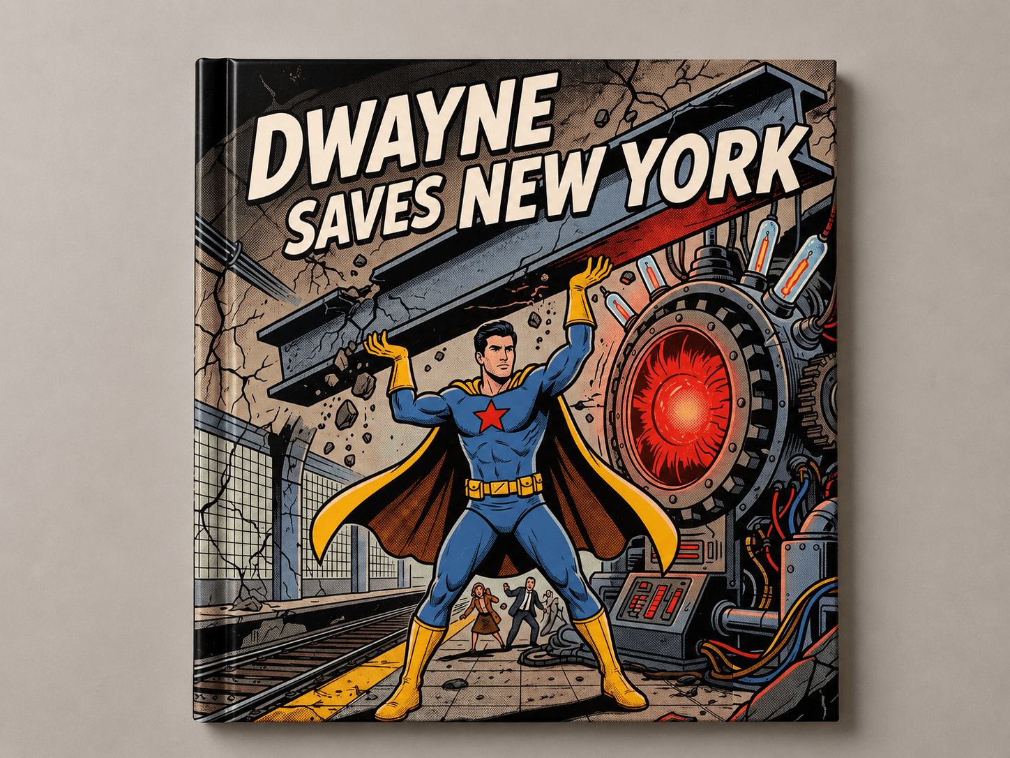 Premium personalized hardcover comic book with vivid full-colour cover artwork