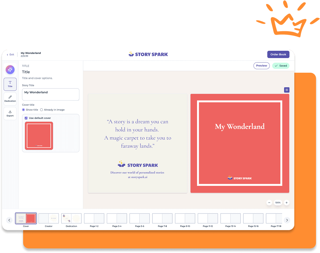 معاينة إنشاء كتاب القصص الخاص بك