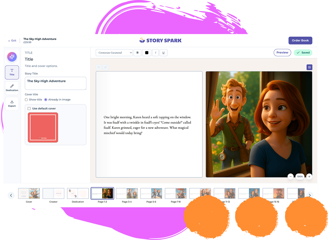 محرر كتب القصص - ميزات التحرير