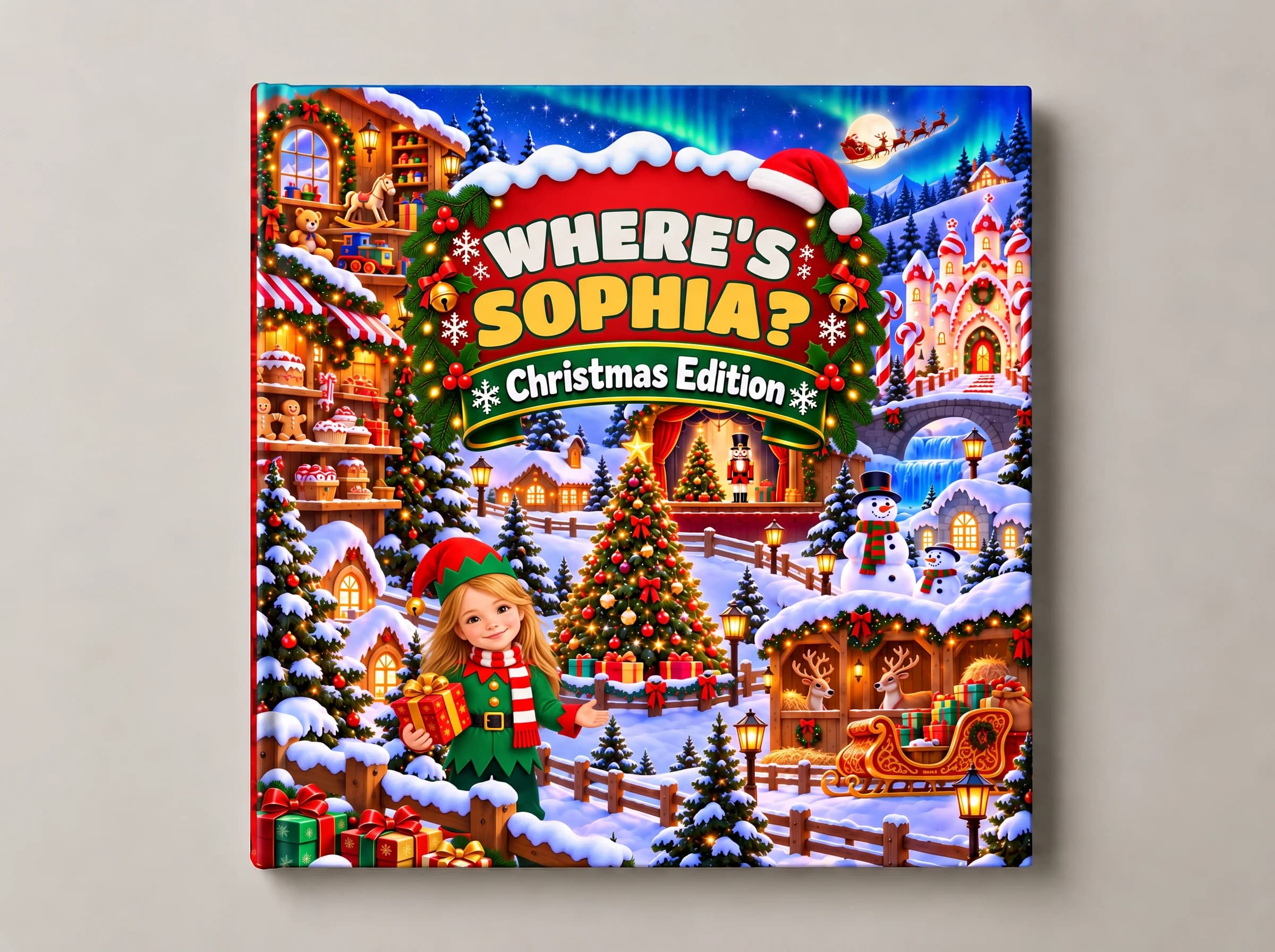 Personalized search-and-find book cover