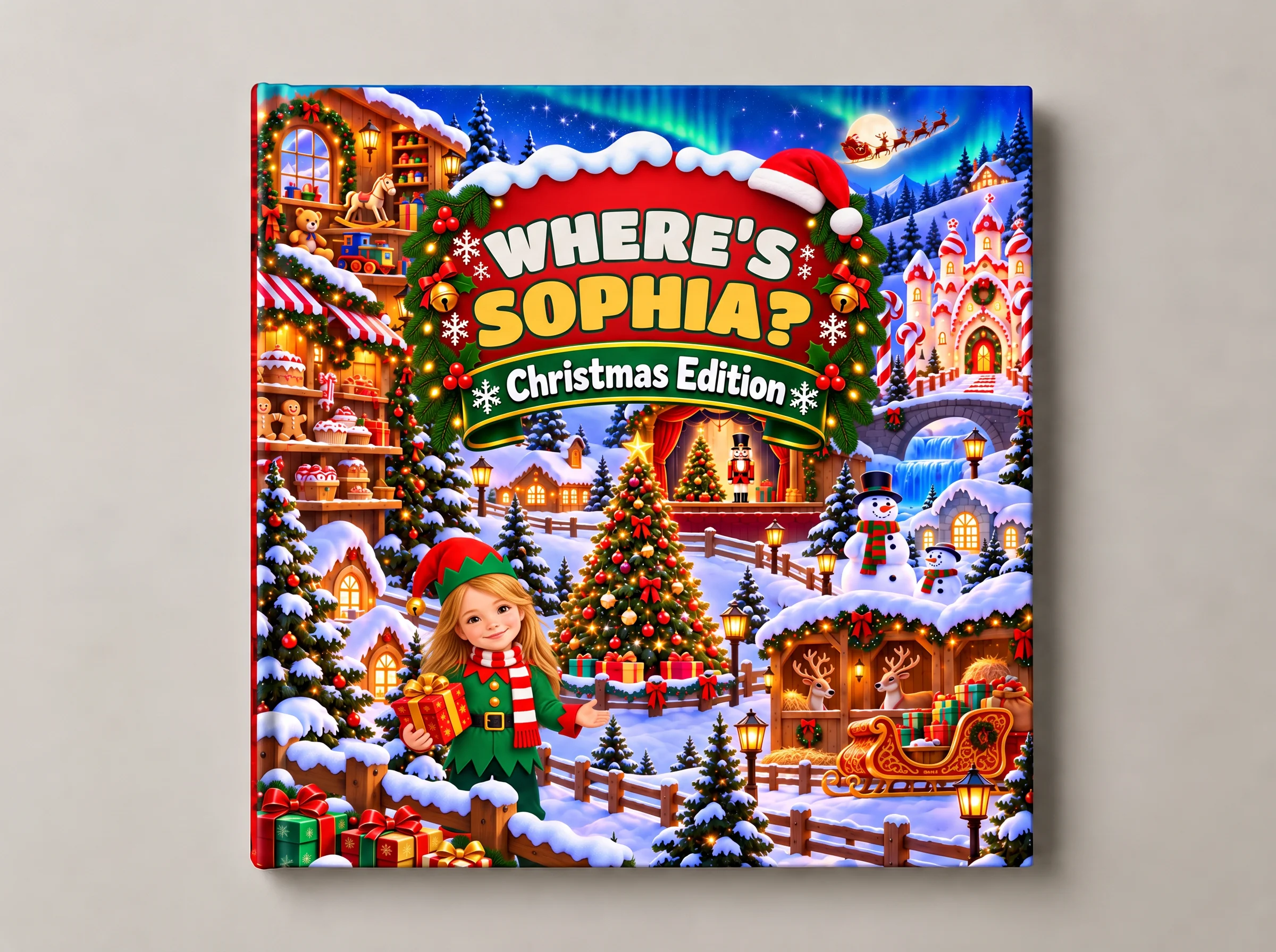 Personalized search-and-find book cover